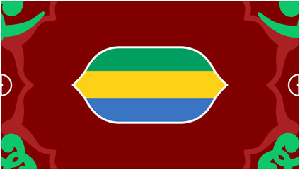 Gabon Emblem Flag African Nations Morocco 2025 Countries Teams African Football Symbol Logo Design Vector Illustration