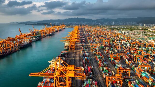 Global Supply Chain with Shipping Port Infrastructure