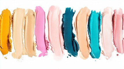 set of colorful lipstick isolated on white background