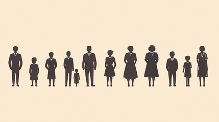 illustration with people: different ages and genders