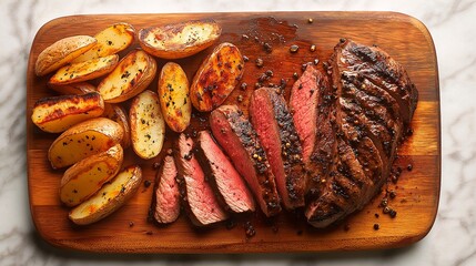 steak with roasted potatoes