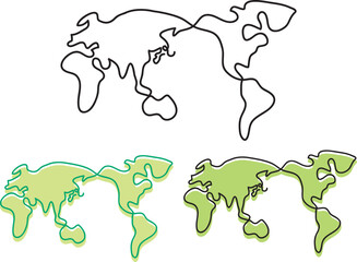 世界地図一筆書き