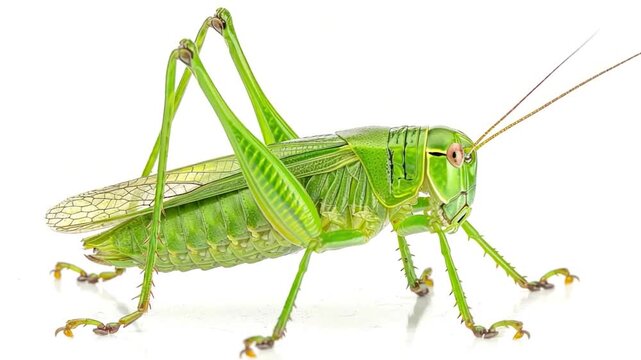 Video A close-up view of a grasshopper sitting on a white surface