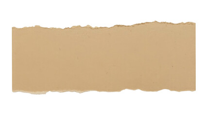 Torn paper strip. Brown paper texture. Rough edge paper.