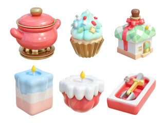 Soft Pastel 3D Illustrations of Candle Making Essentials for Cozy Home Decor