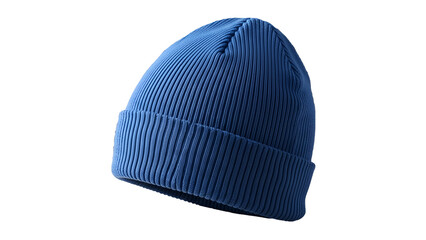 A blank blue plastic baseball cap object isolated on a white background as a fashion clothing accessory