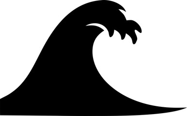 Ocean Wave Black Silhouette Minimal Design