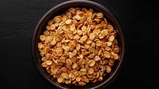 Video A bowl of granola sits on a table, ready for snacking
