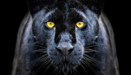 Black Panther With Glowing Yellow Eyes