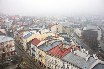 Panorama miasta Przemyśl, województwo podkarpackie, Polska. Stare Miasto w Przemyślu, Polska. Panorama z Wieży Zegarowej. © Leszek Szelest