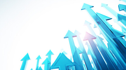 一斉に上昇する青い矢印
