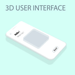 Fototapeta premium 3D Mobile App User Profile Screen UI Design