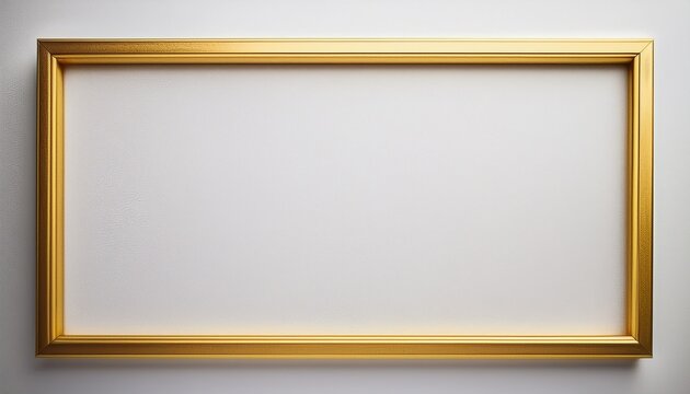 Subtle Gold Rectangle Border On Pure White Backdrop Elegant Gold Border
