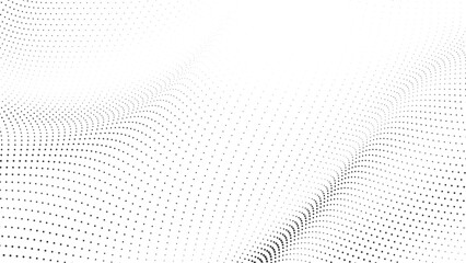 Minimal halftone wave lines forming clean abstract digital background Vector Illustration