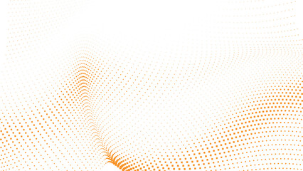 Warm orange halftone wave glow with smooth abstract dot texture Vector Illustration