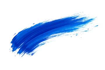 Png blue paint smear with brushstroke effect isolated on a transparent background. concept of artistic elements, abstract design, creative painting stroke decoration.