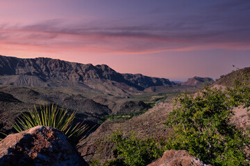 A colorful sunset over the canyons of Big Bend.