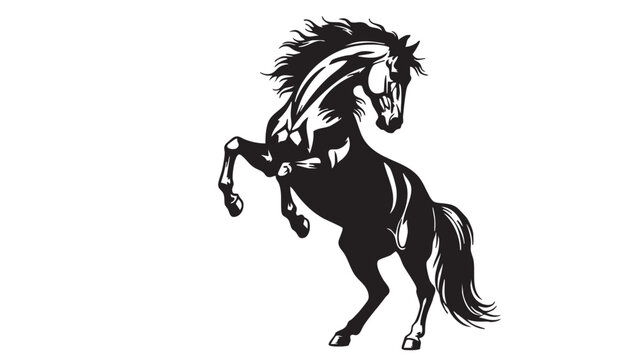 horse silhouette vector on white background 
