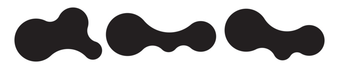 Set of abstract metaball shapes