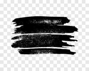 Black brush stroke on transparent background