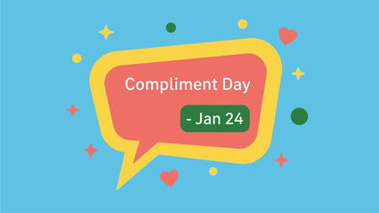 Vibrant Compliment Day celebration graphic with colorful speech bubble