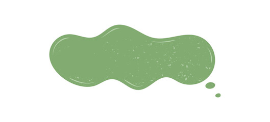 Grunge green fluid speech cloud patch with rough texture in hand drawn style. Textbox bubble appears as chat message or comment, forming an empty box for talk in conversation and communication