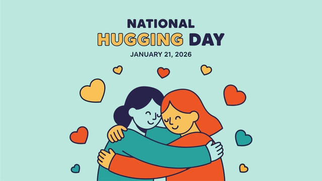 Two friends celebrating National Hugging Day with warm embrace