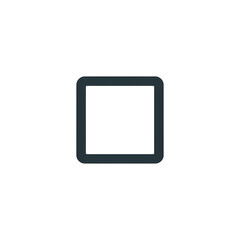 Minimal checkbox unchecked thin border, #333, isolated on transparent, UI kit ready