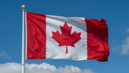 canadian flag in the wind