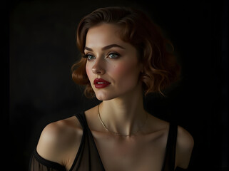 Portrait of the retro woman