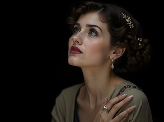 Portrait of the retro woman