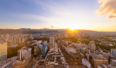 北海道・札幌 夕日が沈む都市風景　2025
