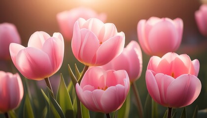 Pink Tulips Close Up
