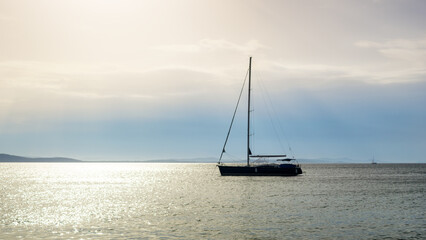 Sailing boat on the adriatic sea