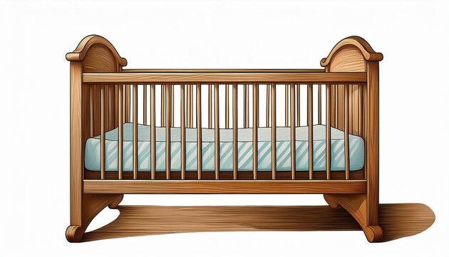 crib isolated on a white background generative ai