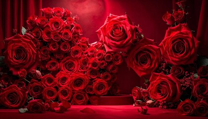 Luxury Valentine&rsquo;s Day Advertising with Red Roses and Elegant Atmosphere