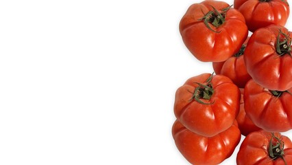 Tomatoes group providing fresh ripe red food background