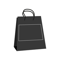 Black shopping bag with handles ready for use in retail environment during shopping activities