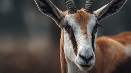 Elegant portrait of a Springbok Antelope, its distinctive markings captured in detail