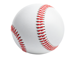 Classic White Baseball with Red Stitching and Subtle Shadow