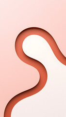 Single curved divider in matte terracotta, off-center, generous margins, calm commerce aesthetic, no patterns