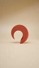 Single curved divider in matte terracotta, off-center, generous margins, calm commerce aesthetic, no patterns