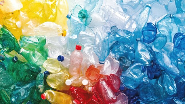 A pile of plastic bottles in various colors