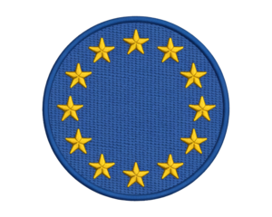 European Union flag with twelve golden stars representing unity, solidarity, and harmony among the nations of Europe