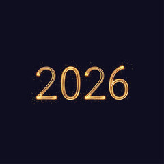 Sparklers forming 2026 icon flat vector design.