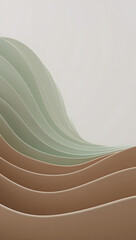 Soft gradient wave in muted sage and clay, ultra-minimal vertical layout