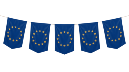 European Union flag bunting creates a festive atmosphere for events, celebrations, and patriotic occasions