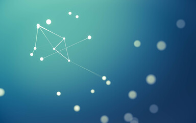Abstract background. Molecules technology with polygonal shapes, connecting dots and lines. Connection structure. Big data visualization.