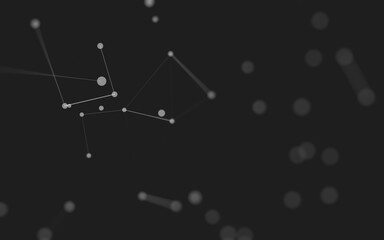 Abstract background. Molecules technology with polygonal shapes, connecting dots and lines. Connection structure. Big data visualization.