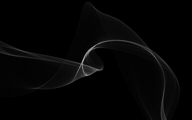 Dark abstract background with a glowing abstract waves